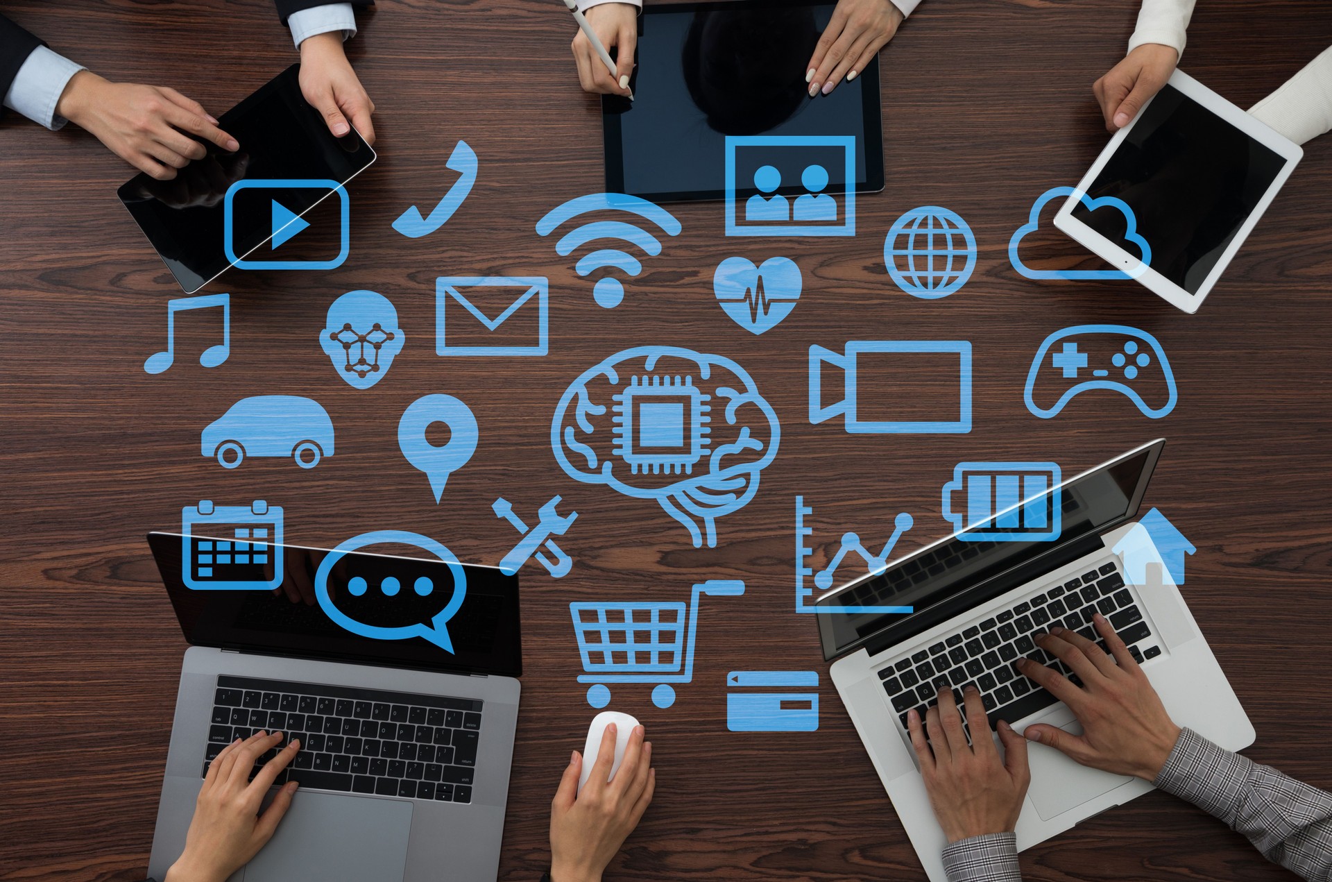 Business software concept. AI. Artificial Intelligence.